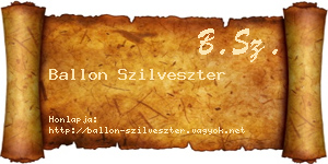 Ballon Szilveszter névjegykártya